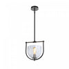 Luminaire suspendu Cheshire noir et nickel à 1 ampoule