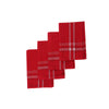 Ensemble de 4 serviettes de table rouges à bordure française
