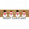 Paillasson en fibre de coco orné de quatre bonshommes de neige - « Merry Christmas » 16 x 48