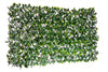 Treillis de saule extensible 36 po x 72 po avec feuilles de rose blanche artificielles