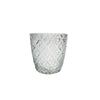 Bougeoir rond en verre à motif de diamants - ensemble de 4