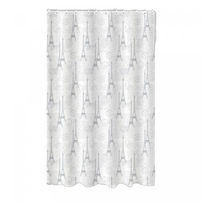 14pc Set Peva S. Curtain 12 Hooks and Bathmat Paris Shower Curtains|Ensemble 14 pièces Paris en CAV/E avec rideau de douche à 12 crochets et tapis de salle de bain