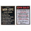 Œuvre d’art murale en fer « Room Rules » et « Man Cave » - ensemble de 2 décorations murales