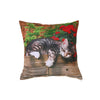 Coussin 18 x 18 en polyester à estampe numérique avec chat paresseux - ensemble de 2