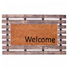 Tapis de plancher « Welcome » représentant une clôture en caoutchouc avec fibre de coco