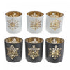 Bougeoirs pour bougie chauffe-plats en verre avec un seul flocon de neige - ensemble de 6 bougeoirs