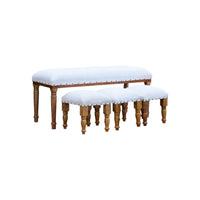 Ensemble banc et tabourets 4 pièces en bois à motif de diamant