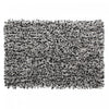 Tapis de salle de bain bain en microfibre noir et blanc à poil long 20 x 32