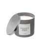 Bougie parfumée de luxe de 14 oz à 3 mèches à arôme de mohair argent avec couvercle - ensemble de 2