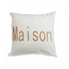 Coussin en tissu blanc avec imprimé « maison » doré - ensemble de 2 coussins