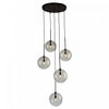 Luminaire suspendu Pinpoint noir à 5 ampoules