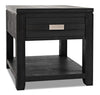 Table de bout rustique Bronx de 24 po avec rangement et tablette - bois anthracite