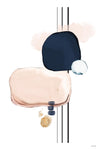 Œuvre d’art murale Giant Art « Abstract Study Blush And Navy Blue » 84 x 54