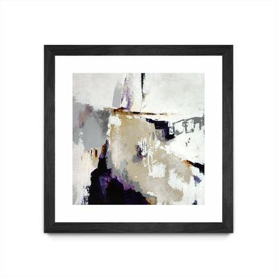 "Tumult Roar" Matted and Framed Black 36x36 Wall Art