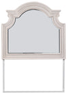 Miroir de commode de chambre à coucher Grace - blanc antique