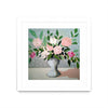 Œuvre d’art murale encadrée blanche et mate « Spring Florals 1 » 30 x 30