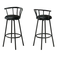 Tabouret bar pivotant en métal noir, 2 pièces