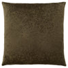 Coussin 1 pièce en velours à motif floral vert foncé