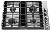 Surface de cuisson à gaz KitchenAid de 30 po à 4 éléments - acier inoxydable - KCGD500GSS