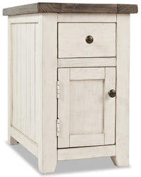 Table de fauteuil rustique Madison de 16 po avec rangement - bois blanc