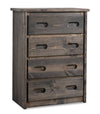 Commode verticale de chambre à coucher Piper de 32,5 po (L) à 4 tiroirs en pin massif pour enfants - gris bois de grève