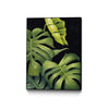 Œuvre d'art murale sur toile encadrée noire « Night Monsteras Ii » 24 x 32