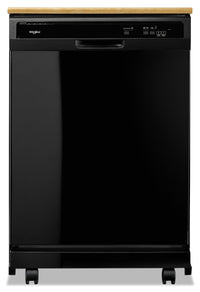 Lave-vaisselle portatif Whirlpool de 24 po et de 64 dBA avec commandes à l’avant - noir - WDP370PAHB