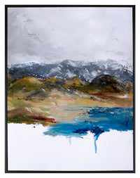 Paysage abstrait à l’acrylique - 31 po x 41 po