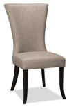 Chaise de salle à manger Bree en tissu de cuir végétalien - taupe