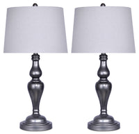 Ensemble 2 lampes de table rétro de 28 po en métal