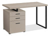 Bureau réversible Clayton de 47,25 po à 3 tiroirs - taupe