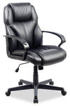 Fauteuil président Delson de 24,5 po rembourré de mousse - noir