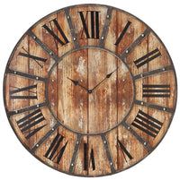 Horloge en métal et en bois – 24 po x 24 po