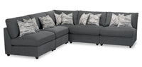 Sofa sectionnel modulaire sans accoudoirs Evolve de Scott Living 5 pièces avec coussins en duvet et plumes - gris anthracite