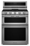 Cuisinière hybride KitchenAid de 6,7 pi³ avec autonettoyage et four double - acier inoxydable - KFDD500ESS