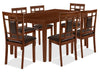 Ensemble de salle à manger Aran 7 pièces avec table de 60 po (L) et 6 chaises - brun