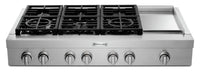 Surface de cuisson à gaz KitchenAid de 48 po à 6 éléments - acier inoxydable - KCGC558JSS