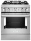 Cuisinière intelligente à gaz KitchenAid de 4,1 pi³ avec autonettoyage - acier inoxydable - KFGC500JSS