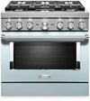 Cuisinière intelligente hybride KitchenAid de 5,1 pi³ avec autonettoyage - bleu Miami - KFDC506JMB