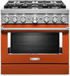 Cuisinière intelligente à gaz KitchenAid de 5,1 pi³ avec autonettoyage - orange brûlé - KFGC506JSC