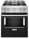 Cuisinière intelligente à gaz KitchenAid de 4,1 pi³ avec autonettoyage - noir impérial - KFGC500JBK