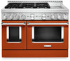 Cuisinière intelligente à gaz KitchenAid de 6,3 pi³ avec autonettoyage - orange brûlé - KFGC558JSC