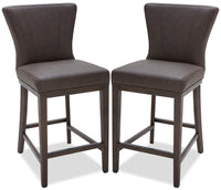 Tabouret Quinn de hauteur comptoir, ensemble de 2 - brun