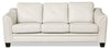 Sofa Andi de 84 po en tissu d’apparence cuir avec capitonnage - beige