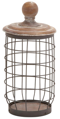 Jarre en grillage métallique et en bois – 8 po x 12 po