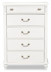 Commode verticale Livy de 35 po (L) à 5 tiroirs pour enfants - blanche