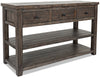 Table de salon rustique Madison de 50 po avec rangement et tablette - bois gris-brun