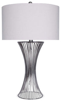 Lampe de table de style cage en nickel