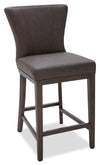 Tabouret 26 po Quinn de hauteur comptoir en tissu de cuir végétalien - brun