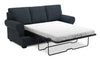 Sofa-lit personnalisable Roll de Sofa Lab de 86 po fabriqué au Canada en tissu d’apparence lin avec accoudoirs enroulés - bleu Luna Sailor